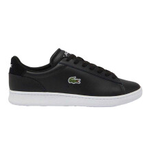 (8 UK, Black/White) Lacoste Mens Carnaby Leather Flat Trainers