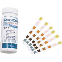 Swimming pool test paper, pH and chlorine residual test strip