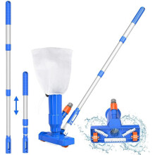 1pc Upgraded Pool Vacuum Kit, Portable Pool Vacuum Cleaner with Brush, Leaf Bag and 40" Pole