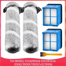 Brush, Roller and Filter Parts for Bissell CrossWave OmniForce EDGE Wet and Dry Vacuum Cleaner, 3930F/3933/V2/3999z