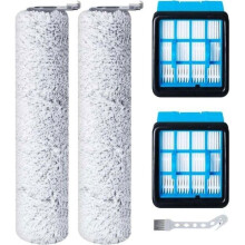 Replacement brush roll and HEPA filter for BISSELL CrossWave OmniForce (3912N) & OmniFind Cordless Stick Vacuum Cleaner, 2