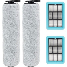 Set of 4 replacement brushes for Bissell Crosswave HF2/3845N/3831 vacuum cleaner, 2 brush rolls + 2 filters