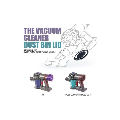 Largeight Bin Lid - For Dyson V6 - Transparent - Compatible with DC58 DC59 DC62 DC72 DC74 1