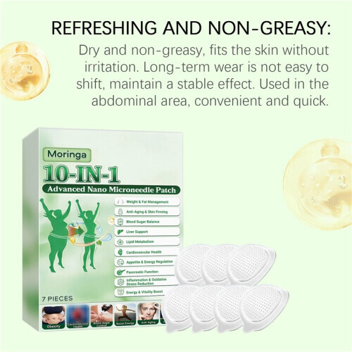 2 Pack Moringa Berberine 10 in 1 Advanced Nano Microneedle Patch Slimming Aids 2