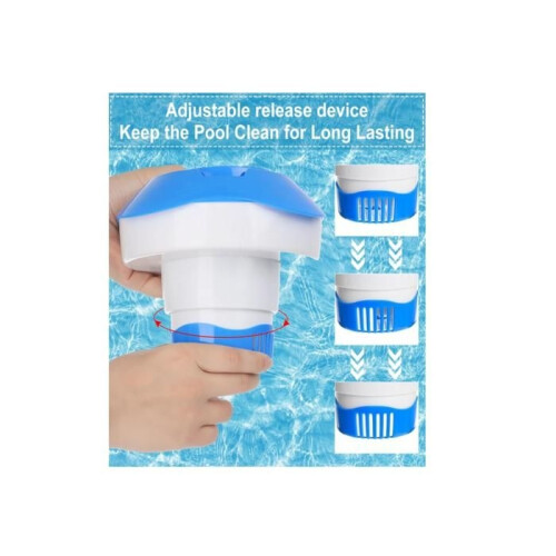 Inch Floating Pool Dispenser, Foldable Floating Chlorine Dispenser, Floating Diffuser for Swimming Pools 2