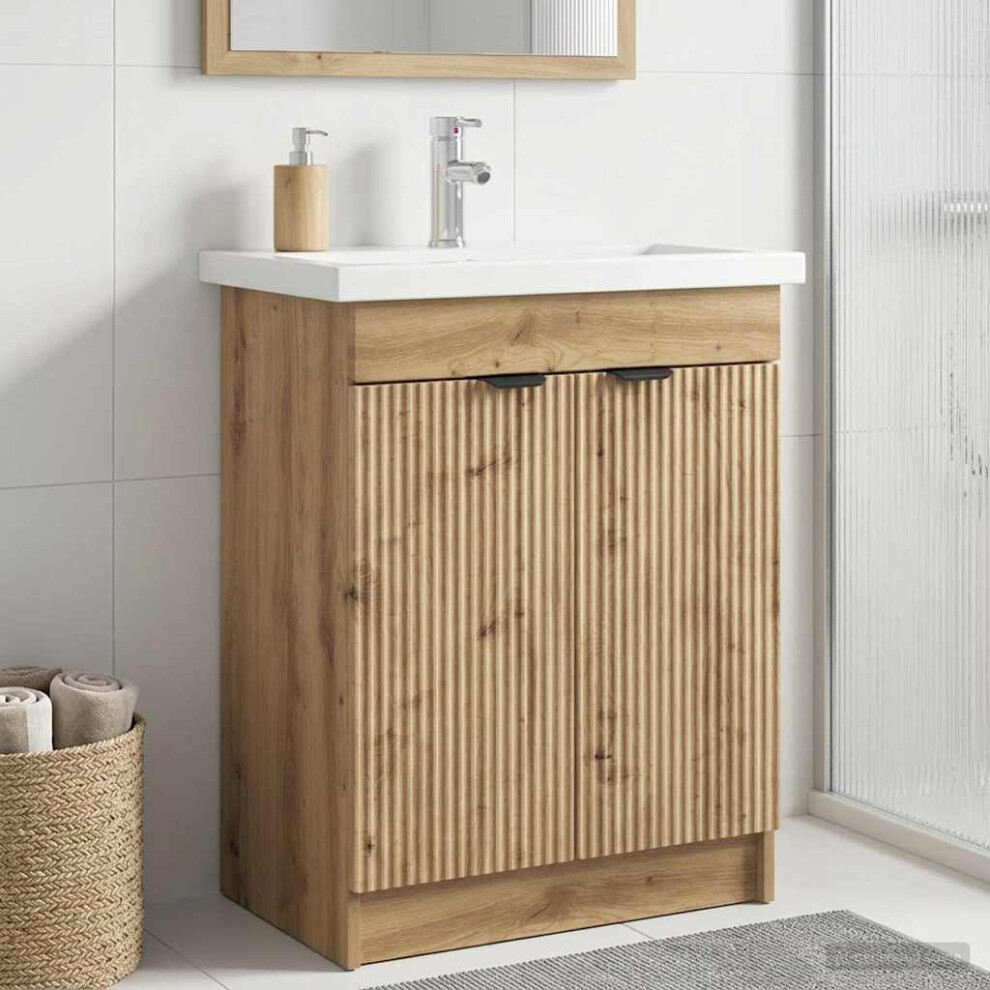 Vidaxl Bathroom Under Sink Cabinet Artisan Oak 56 X 37.5 X 81 Cm