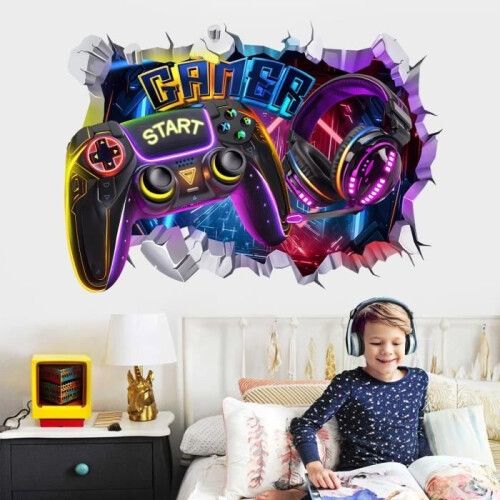Αυτοκόλλητα Τοίχου - Gamer - 3D - Βινύλιο - 40x60cm - Παιδική Διακόσμηση Τοίχου 2