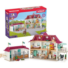 Schleich Horse Club - 192PC Lakeside Country House and Stable Set | 42551 | Set includes house with horse stable, 2 horses, Hannah, her parents