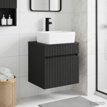 vidaXL Wall-mounted Sink Vanity Black 49 x 41 x 63 cm Engineered Wood