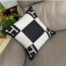 (Black, 65*65 Pillow Cover) NEW Cashmere Throw Pillow Cover Wool Plaid Soft Warm Shawl Sofa Bedding Cushion.