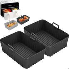 Air Fryer Mold, Air Fryer Accessory for Ninja Foodi AF400EU AF300EU Double Stack SL400EU 9.5L, Reusable, 2 Pack