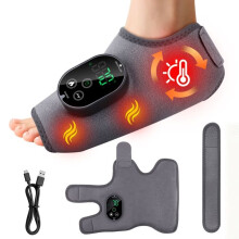 Elektrisches 4-in-1-Fußmassagegerät, Thermomassagegerät für Fuß- und Knöchelschienen mit 6 Wärmestufen, 3 Vibrationsmodi und 3 Timern