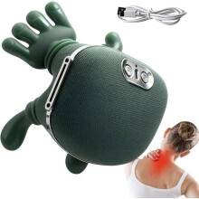 Kabelloses 4D-Shiatsu-Nackenmassagegerät mit Wärmefunktion, 2 Wärmestufen, 3 Modi, 2000-mAh-Akku, Tiefengewebsmassage für Nacken,