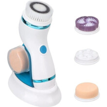 4-in-1 Electric Facial Cleansing Brush - Rechargeable - 2 Speeds - IPX65 Waterproof - White