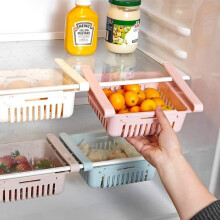 4-Piece Refrigerator Drawer Organizer Set, Easy to Store - Retractable with Refrigerator Storage Box