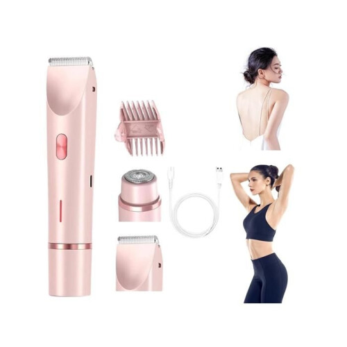 Rasoio elettrico 2 in 1 - DIFFERENTLY - Rosa - Impermeabile - Ricaricabile - Utilizzo a secco e bagnato