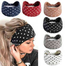 6-teiliges Set gepunkteter Haarbänder für Damen, breite Boho-Schals und Bandanas, elastische Haarbänder, Haaraccessoires, geknotete