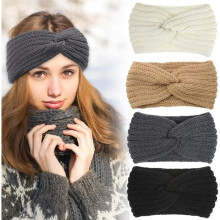 Damen-Haarband, 4 Damen-Winterhaarbänder, Damen-Ohrbänder, Damen-Haarbänder, Elastisches Stirnband