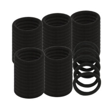 Hair Elastics, 60 Pieces Seamless Scrunchies for Girls, Black Metal-Free Polyester Elastic Hair Ties for Women