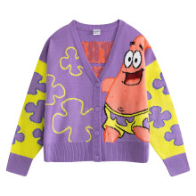 (XL, Purple/Pink/Yellow) SpongeBob SquarePants Womens/Ladies Patrick Star Cardigan