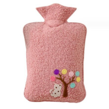 Hot water bottle, plush hot water bottle, leak-proof hot water bottle, for pain relief, helps provide extra warmth and comfort