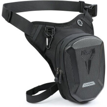 Motorcycle Leg Bag - Tactical - EVA Shell - Waterproof - Leg Strap - Black