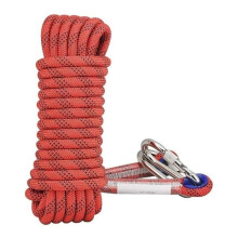 14mm red nylon safety rope, 20 meters long, with 2 carabiner loops, multi-colored YYV