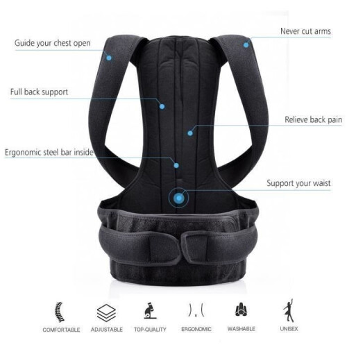 VHFPY Posture Corrector Adjustable and Comfortable Back Support Belt for Back and Shoulder Pain Relief 1