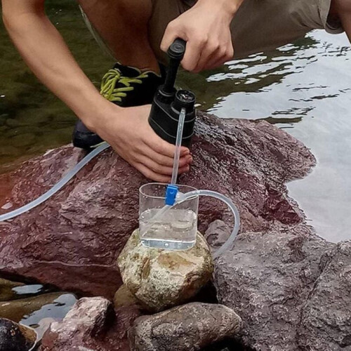 Mini-Notfall-Reinigungssystem mit Wasserfilterstrohhalm, tragbare Outdoor-Überlebensausrüstung, schwarz 1