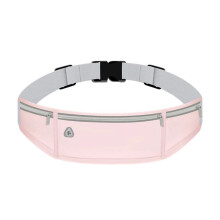 Large capacity pink nylon fanny pack, waterproof, elastic, lightweight, for fitness, sports, exercise