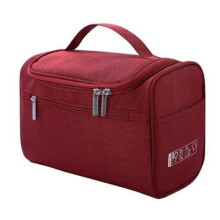 Beauty case da viaggio, grande trousse professionale in tessuto Oxford, borsa portaoggetti con maniglia - Rosso - MIKE014
