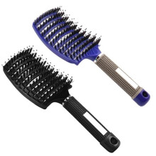 YIKXIULF Boar Bristle Brush - Best for Detangling Thick Hair - Black and Blue