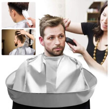 Hair Cutting Cape, Foldable Beard Shaving Apron Umbrella Cape with Self-Adhesive Fastener, Hair Cutting Accessories