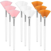 Set of 9 soft face mask brushes - Makeup brushes - Acid applicator - For women and girls