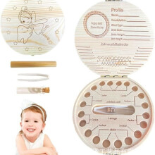 Baby Tooth Box - Not Specified - Personalized - Wooden - With Clip - Baby Keepsake