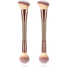 Magic Bronzer Brush for Face - 2-Piece Versatile Makeup Brush Set for Blush, Bronzer, Loose & Pressed Powder - The Brush