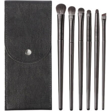 Set of eye makeup brushes, angled brushes, precision tools for blending, defining, shading, and contouring.