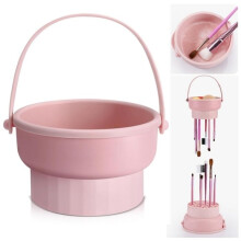 3-in-1 Silicone Makeup Brush Cleaning Bowl - Multifunctional Tool, Easy Washing & Drying - For All Brushes, Durable & Practical