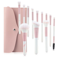 Makeup Brushes 12 Makeup Brushes in Pink with Foundation Brush, Blush Brush, Eyeshadow Brushes
