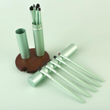 Green aluminum tube - Mini Eye Makeup Brush Set, 5 Pieces, Portable, Travel-Friendly