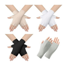 4 pairs - Fingerless sun gloves - Thin, half-sleeved gloves - Suitable for outdoor activities