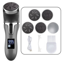 Lima elettrica per piedi a 4 testine, nera, ricaricabile, impermeabile IPX7, levigatrice elettrica per pedicure.