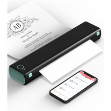 M08F Portable Printer, Compact Thermal Inkless Printer, Bluetooth Compatible with Smartphones, USB Compatible with Tablets/M