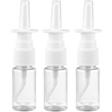 Lot de 3 flacons de spray nasal transparents vides pour le traitement de la rhinite, flacon pulvérisateur direct - 10 ml