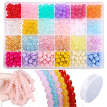 Bracelet making kit, 24 grids, solid color macaron beads, 6mm baking paint beads, bead bracelet accessories