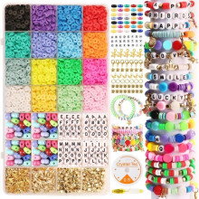 6000 Piece Bracelet Making Kit, 24 Grids of Clay Beads, DIY Handmade Bead Toys for Girls