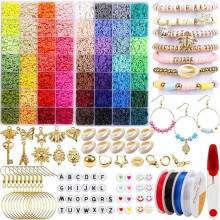 14600-piece clay bead bracelet making kit, soft ceramic bead set, DIY jewelry bracelet