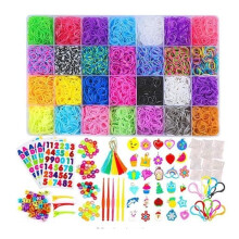 Kit creativo ZGEER - Elastici per braccialetti - 100% sicuri - 10.000 elastici - Per bambini dai 3 anni in su