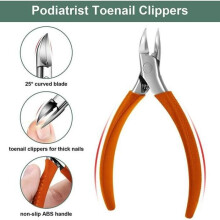 Professionele nagelknipper voor stellen, roestvrijstalen nagelknipper, puntige nagelknipper voor dikke ingegroeide nagels, handvat