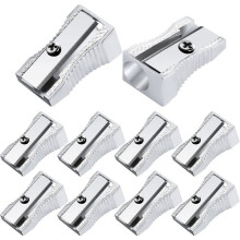 10 single-hole aluminum alloy pencil sharpeners, manual metal pencil sharpeners suitable for pencils
